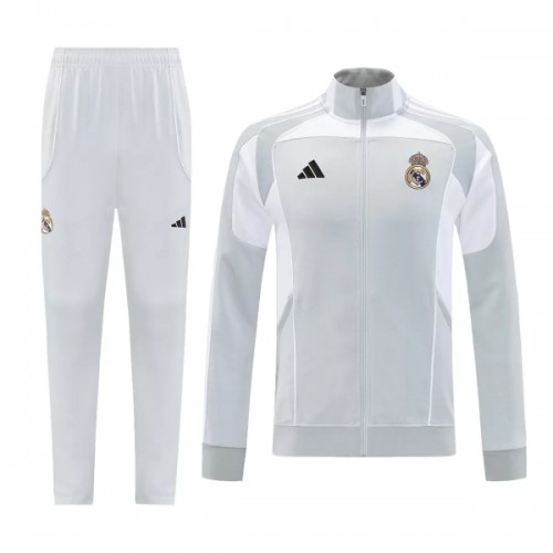 Real Madrid Ensemble Vestes d'Entraînement 2025-26 Grise Real Madrid Ensemble Vestes d'Entraînement 2025-26 Grise